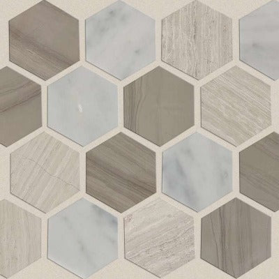 Shaw Tile Chateau Hexagon Bianco Carrara Rockwood 10x12