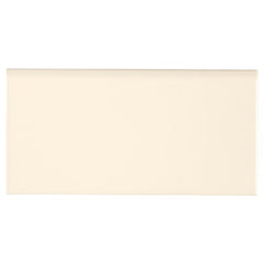 Domino Ceramic Tile Collection Almond Glossy Subway  Bull Nose - 3"x6" - FloorLife