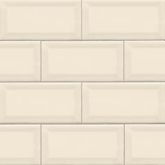 Domino Ceramic Tile Collection Almond Glossy Tile Beveled - 3"x6" - FloorLife