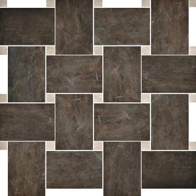 Paramount Tile Fossil Bruno 12" x 12" Semi-Polished Basket Weave Mosaic