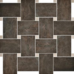 Paramount Tile Fossil Bruno 12" x 12" Semi-Polished Basket Weave Mosaic