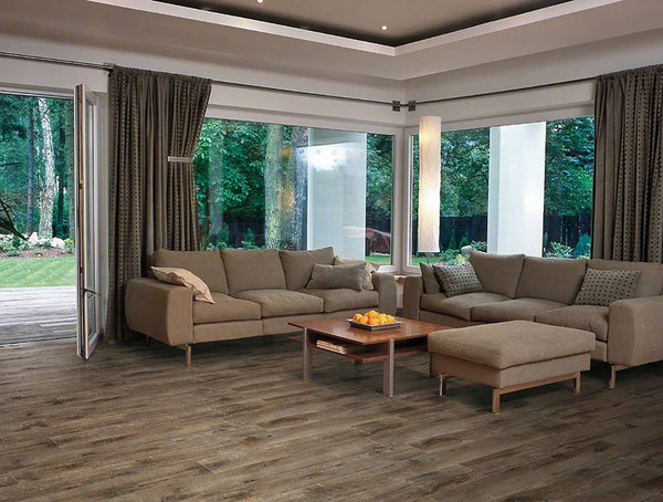 Country River Porcelain Collection Bark - 8"x48" Plank - FloorLife