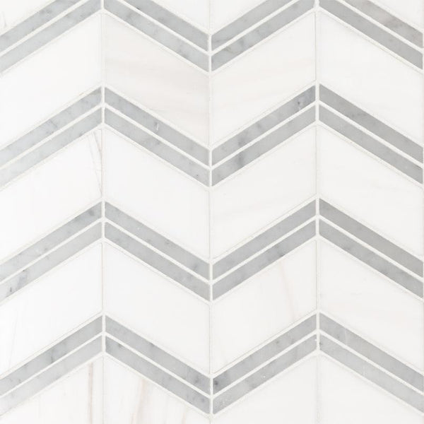 Marble Tile Collection Bianco Dolomite Cheveron - FloorLife