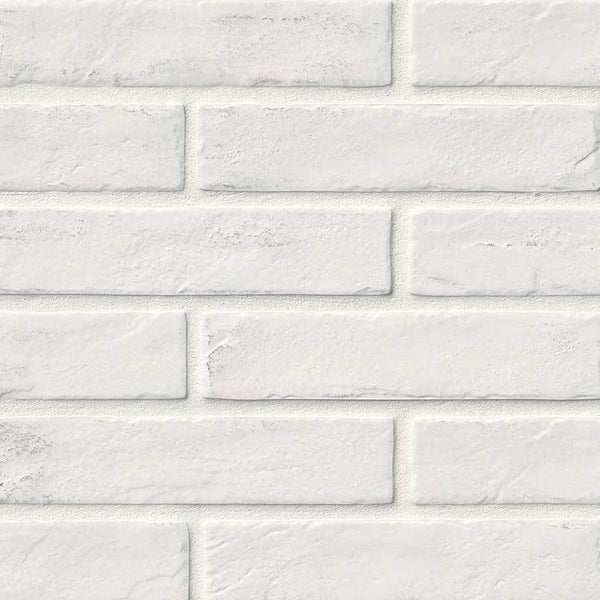 Brickstone Porcelain Tile Collection White - 2"x10" - FloorLife
