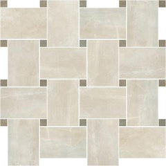 Paramount Tile Fossil Crema 12" x 12" Matte Basket Weave Mosaic