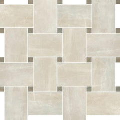 Paramount Tile Fossil Crema 12" x 12" Semi-Polished Basket Weave Mosaic