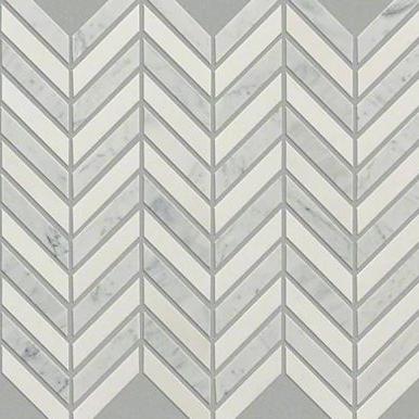 Shaw Tile Chateau Chevron Bianco Carrara 12x12