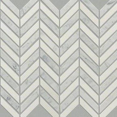Shaw Tile Chateau Chevron Bianco Carrara 12x12