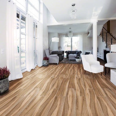 Aspenwood Porcelain Tile Collection Café - 9"x48" - FloorLife