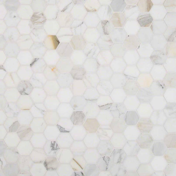 Marble Tile Collection Calacatta 2" Hexagon - FloorLife