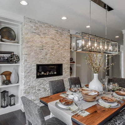 Realstone Systems Shadowstone Silver Alabaster Chiseled Panel 6"x24"