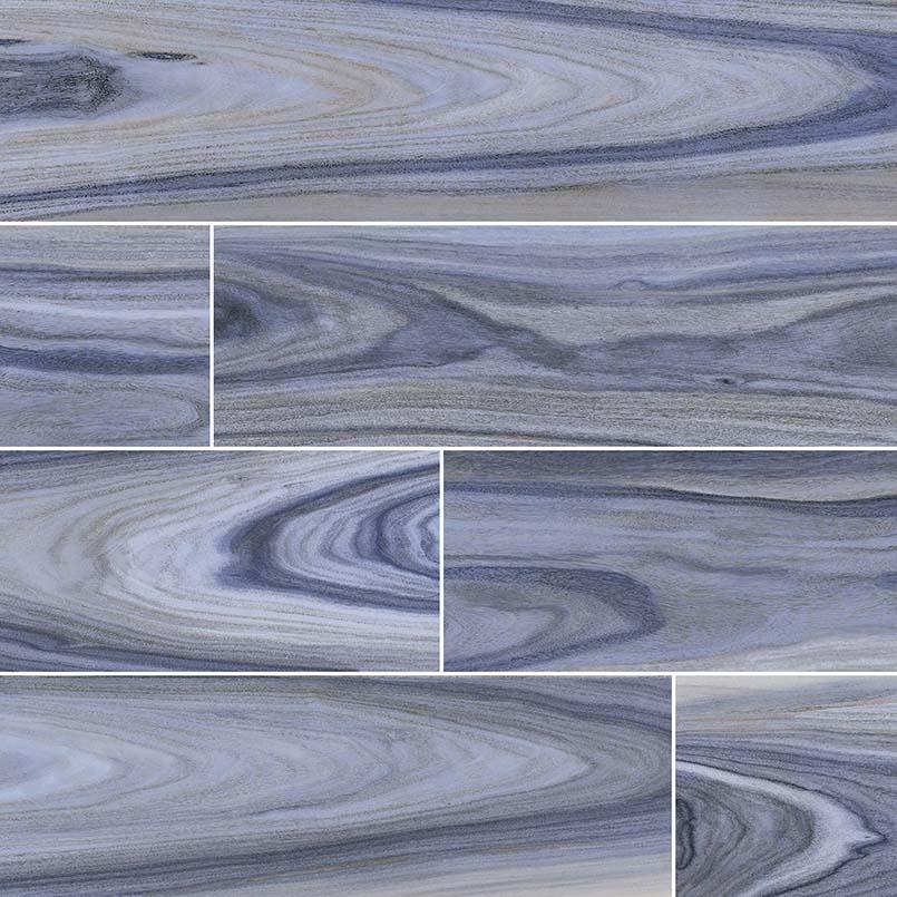 Dellano Porcelain Tile Collection Exotic Blue  - 8" x 48" - FloorLife