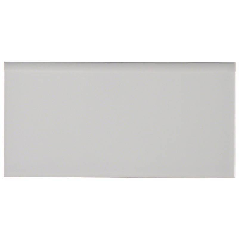 Domino Ceramic Tile Collection Gray Glossy Bull Nose- 3"x6" - FloorLife