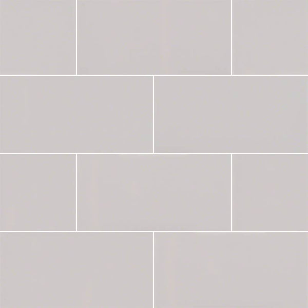 Domino Ceramic Tile Collection Gray Glossy Subway Tile - 3"x6" - FloorLife