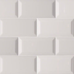 Domino Ceramic Tile Collection Gray Glossy Subway Tile Beveled - 3"x6" - FloorLife