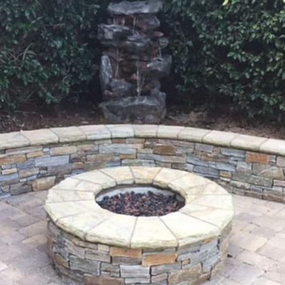 Realstone Systems Estate Greystone Gold Sandblasted Wall Cap 30"x12"