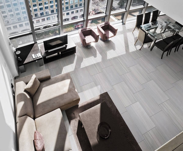 Watercolor Porcelain Tile Collection Grigio - 12"x24" Tile - FloorLife
