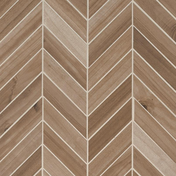 Havenwood Porcelain Tile Collection Saddle Wood Chevron - 12"x15" - FloorLife