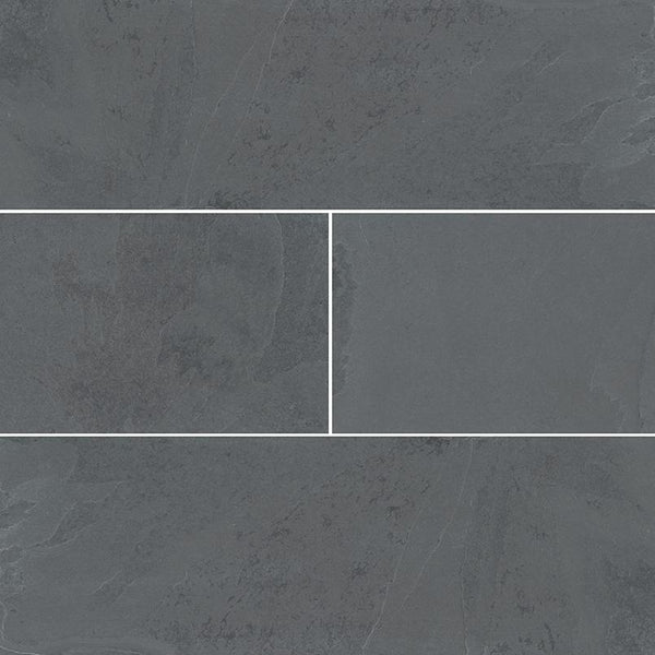 Slate Tile Collection Montauk Black 4"x12" - FloorLife