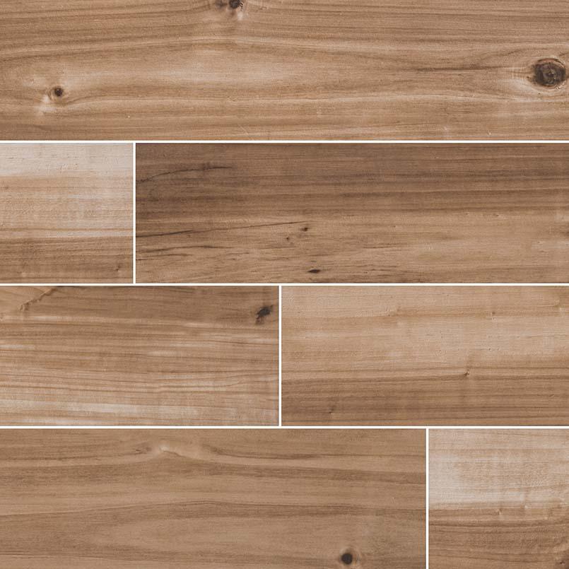Havenwood Porcelain Tile Collection Saddle Wood - 8"x36" - FloorLife