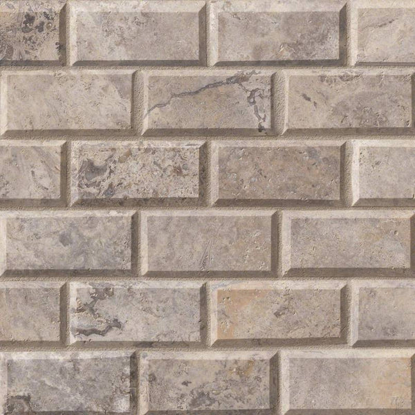 Travertine Tile Collection Silver Subway 2"x4" - FloorLife