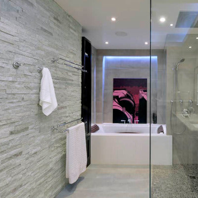 Realstone Systems Shadowstone Silver Alabaster Natural Panel 6"x24"