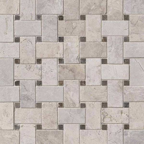 Marble Tile Collection Tundra Gray Basketweave Pattern - FloorLife