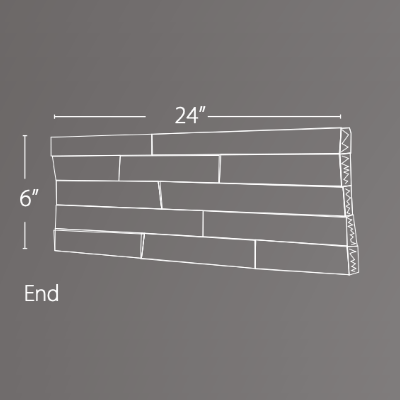 Realstone Systems Ledgestone Berkshire Buff Splitface End 6"x24"