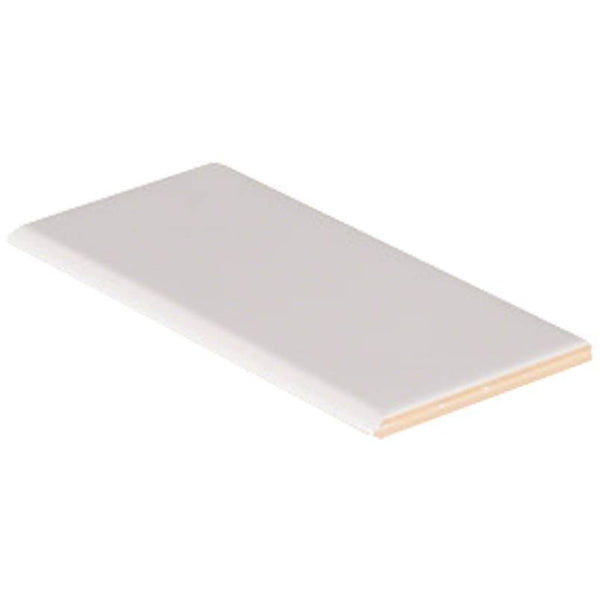 Domino Ceramic Tile Collection White Glossy  Bull Nose - 3"x6" - FloorLife
