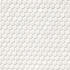 MSI Domino White Glossy Penny Round Mosaic Porcelain Tile