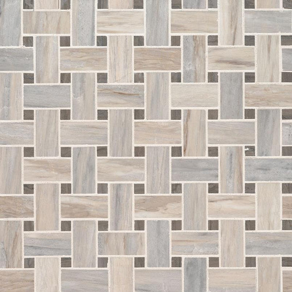 MSI Angora Marble Tile Collection Basketweave Polished - 12"x12"