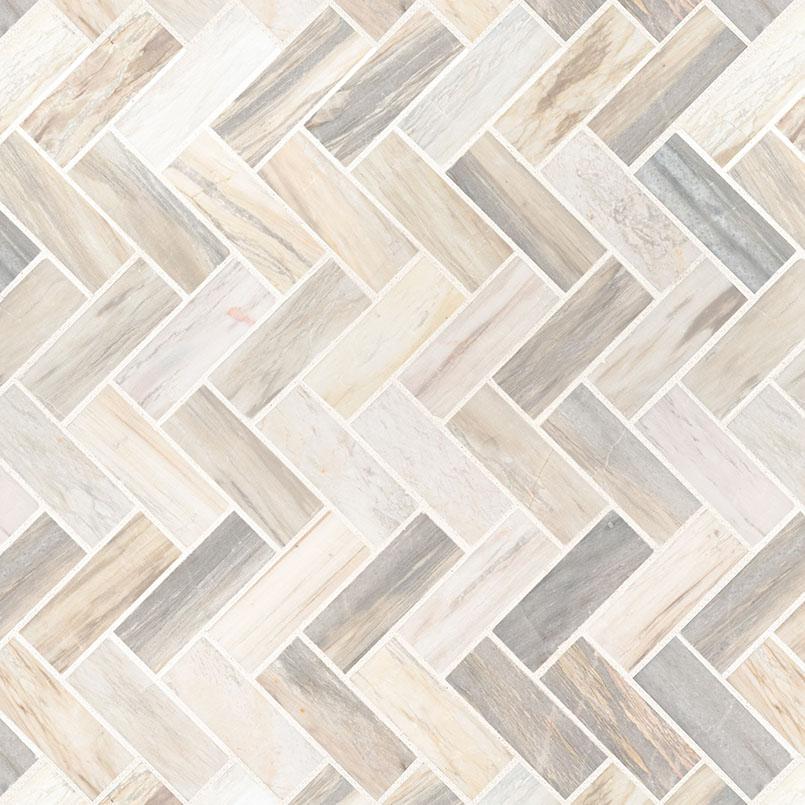 MSI Angora Marble Tile Collection Herringbone Polished - 12