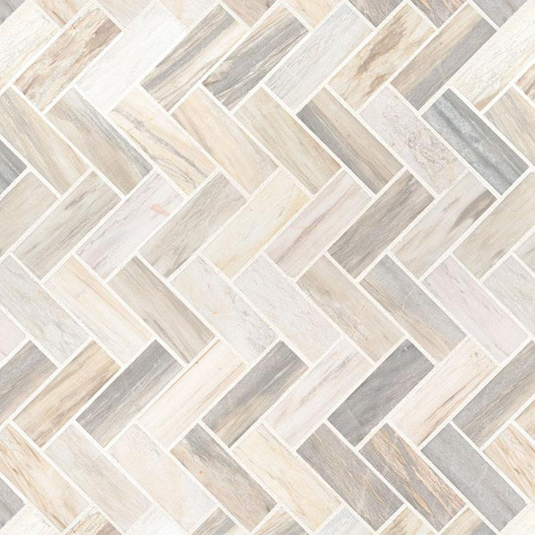 MSI Angora Marble Tile Collection Herringbone Polished - 12"x12"