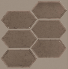 Shaw Tile Lucerne Antique Bronze Hexagon Beveled Mosaic