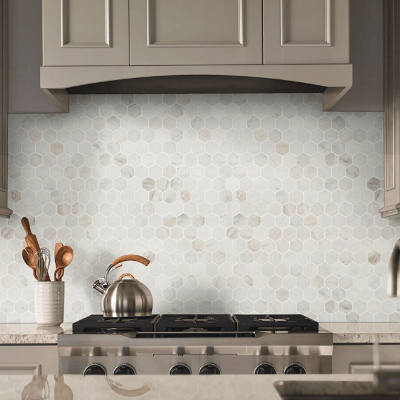 MSI Arabescato Venato White 2" Hexagon Honed