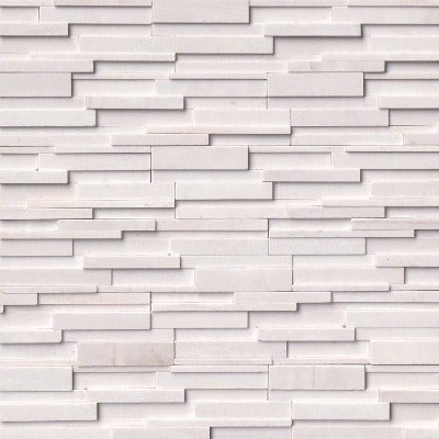 MSI Ledgestone Veneer - Arctic White 3D Panel - Honed - FloorLife