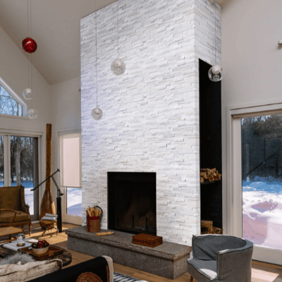 MSI Ledgestone Veneer - Arctic White Multi Finish Panel - Split Face