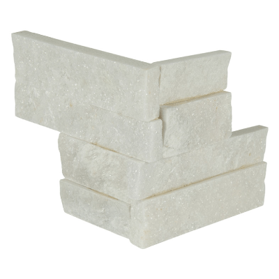 MSI Ledgestone Veneer - Arctic White Mini Corner - Split Face