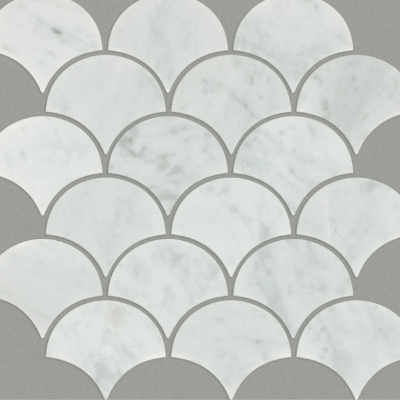 Shaw Tile Chateau Fan Mosaic Bianco Carrara