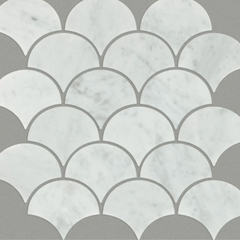 Shaw Tile Chateau Fan Mosaic Bianco Carrara