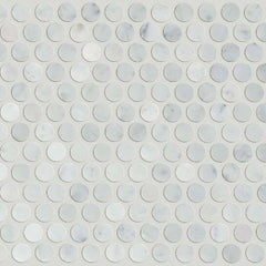 Shaw Tile Chateau Penny Round Mosaic Bianco Carrara