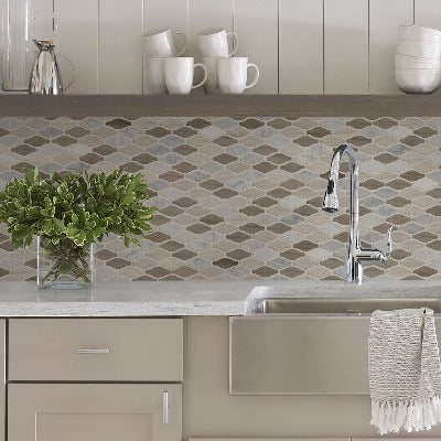 Shaw Tile Chateau Ornament Bianco Carrara Rockwood Urban Grey 12x12