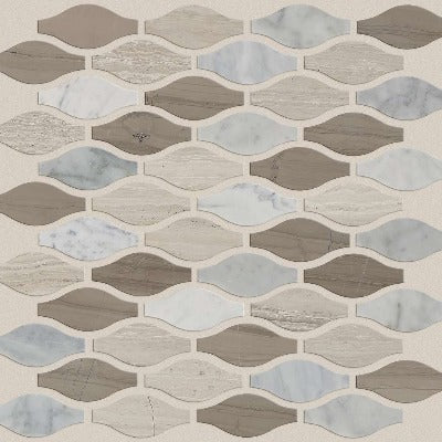 Shaw Tile Chateau Ornament Bianco Carrara Rockwood Urban Grey 12x12
