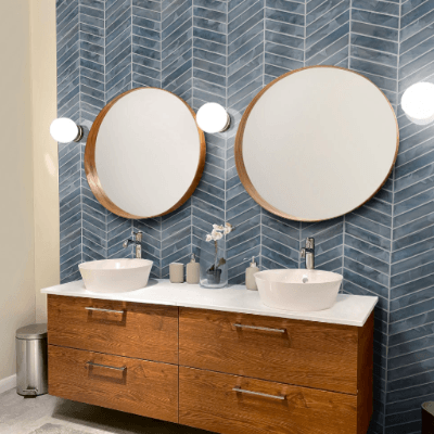 MSI Blue Shimmer Chevron Tile