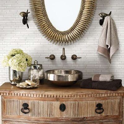 Shaw Tile Boca Pearl Random Linear Polished Mosaic