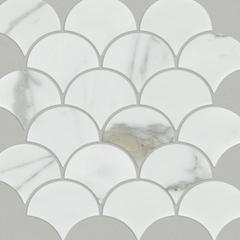 Shaw Tile Chateau Fan Mosaic Calacatta Gold