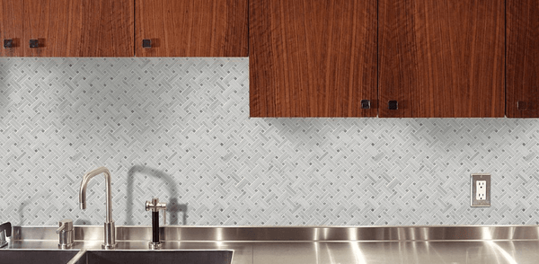 Marble Tile Collection Carrara White Basketweave Pattern - FloorLife