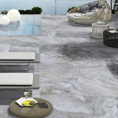 Arterra Porcelain Pavers Argento Travertino 24"x24" - FloorLife