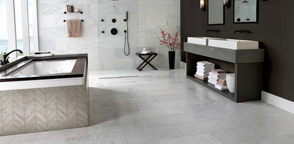 Marble Tile Collection White Quarry Chevron - FloorLife
