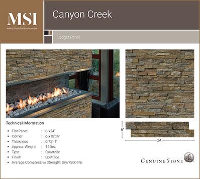 MSI Ledgestone Veneer - Canyon Creek Panel - Split Face